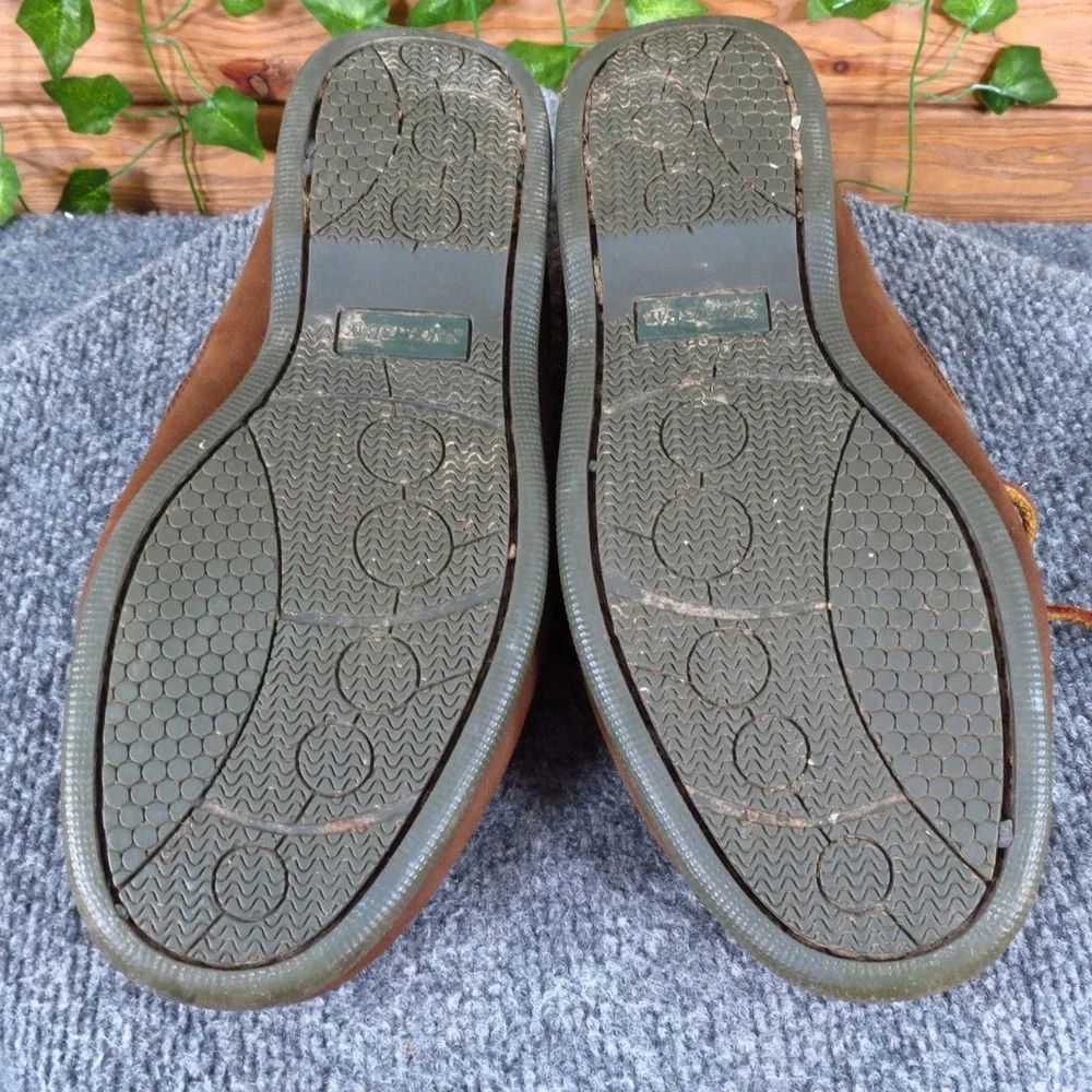 St. John's Bay 016-8001 Mens Boat Shoe Sz 9.5 Casual Nautical Brown Leather Mesh
